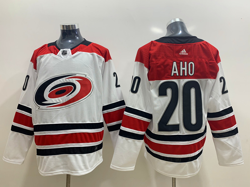 Men's Carolina Hurricanes Sebastian Aho #20 White Jersey